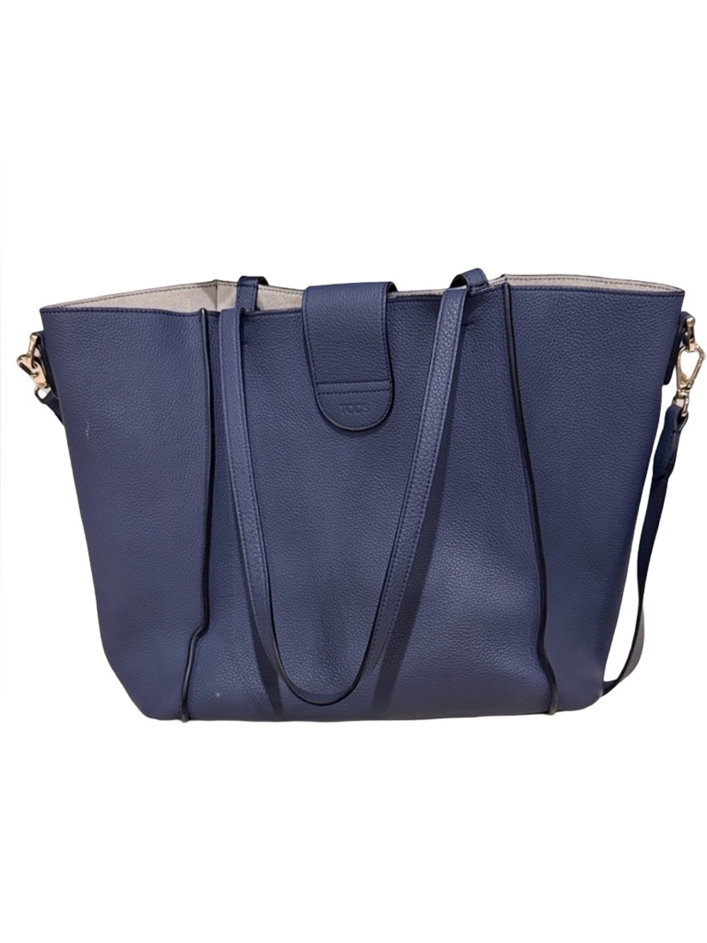 Tod’s Double T Ring Leather 2-Way Tote Bag Navy Blue - Picture 4 of 15